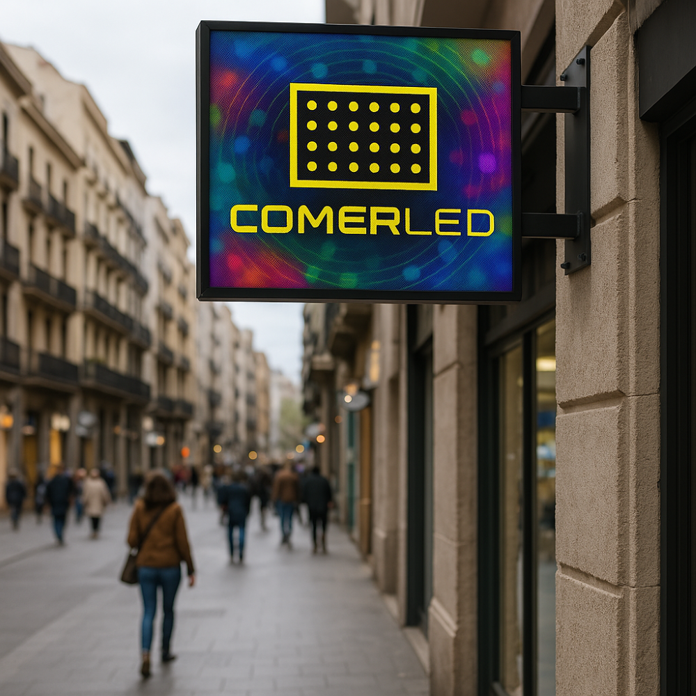 Comercio con banderola Led Alicante