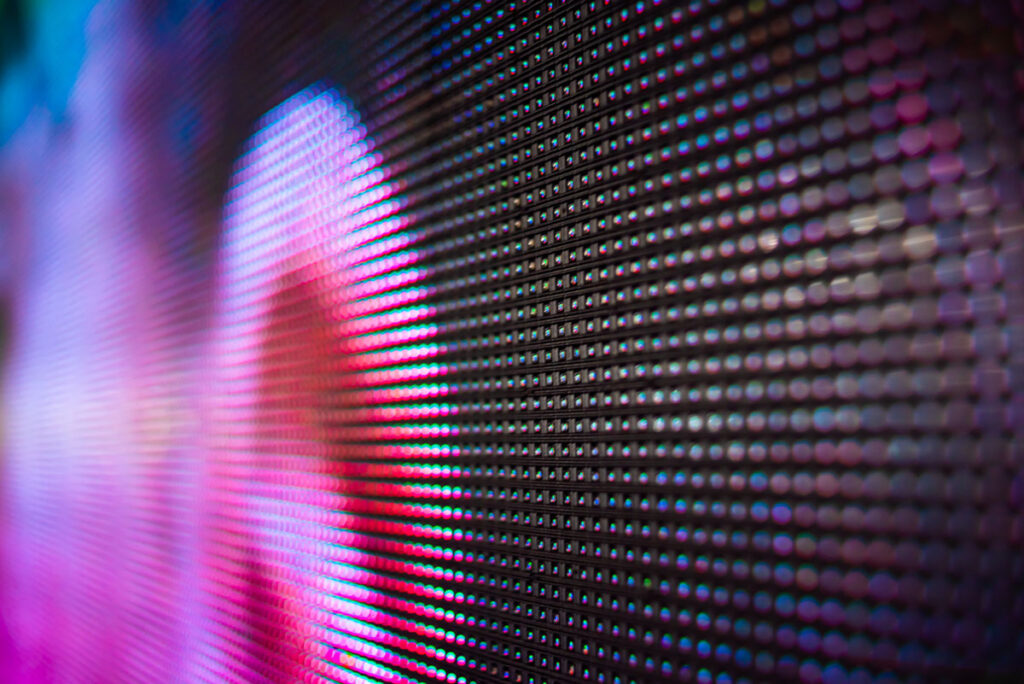 videowall led grande con perspectiva desde muy cerca
